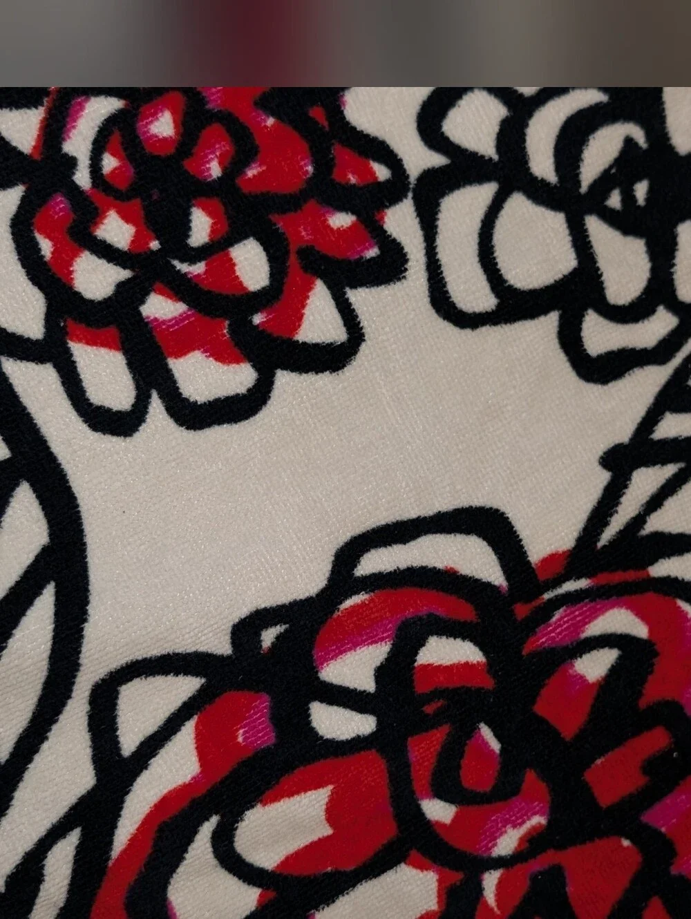 Coach Poppy Floral Graffiti Beach Towel Black Red White 38
